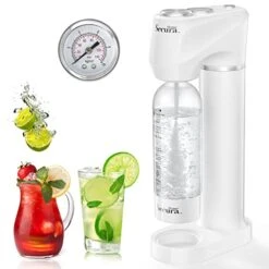 Parkling Water Machine, Cordless Soda Maker With Pressure Gauge, Quick & Customize Carbonation For Any Drink, With BPA Free PET Bottle, Compatible 60L CO2 Exchange Cylinder (NOT Included)