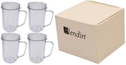 Blendin 4 Pack 16 Ounce Party Mugs Cups,Compatible With Original Magic Bullet Blender MB1001 11 Blendin 4 Pack 16 Ounce Party Mugs Cups,Compatible With Original Magic Bullet Blender MB1001 -Wilton Shop 4122rjrPtkL