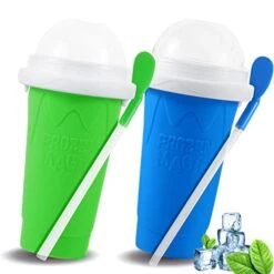 2 Pcs Slushie Maker Cup, Slushie Maker Magic Squeeze Cup Double Layer Squeeze Cup, Homemade Milkshake Maker Cooling Cup DIY For Family