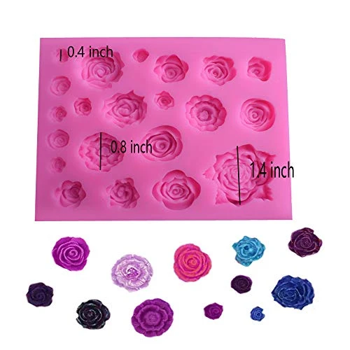 Silicone Rose Flower Fondant Mold 21 Cavity Roses Shape Cake Cupcake Top Decoration Mould For Chocolate Handmade Candy Making Pastry Candle DIY Dessert Tool 4 Silicone Rose Flower Fondant Mold 21 Cavity Roses Shape Cake Cupcake Top Decoration Mould For Chocolate Handmade Candy Making Pastry Candle DIY Dessert Tool - Image 2