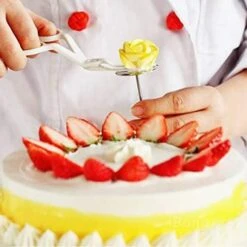 TEEGUI Bakeware Sets Cake Tools Cupcake Icing Scissors+Nail Flower Decorating 3Pcs Bake Piping Bakeware (Silver, One Size)