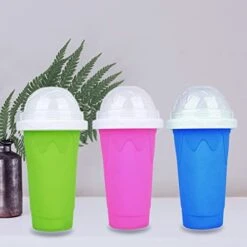 GENERIC Slushie Maker Cup, Homemade Squeeze Icy Cup, Quick Frozen Magic Cup Slushy With Lids And Straws For Kids & Adults (Pink) Blue,green And Pink 17cmx8.3cm 16 GENERIC Slushie Maker Cup, Homemade Squeeze Icy Cup, Quick Frozen Magic Cup Slushy With Lids And Straws For Kids & Adults (Pink) Blue,green And Pink 17cmx8.3cm -Wilton Shop 412MFxD5t6L
