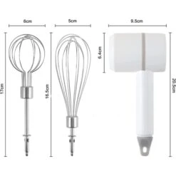 Portable Electric Cordless Handheld Mixer, 3-Speed Adjustable Lightweight USB Rechargeable Hand Mixer Stainless Steel (White) -Wilton Shop 412NJ9SmsHL