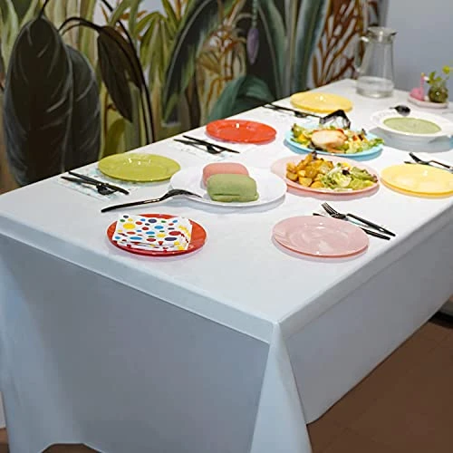 Lastic Table Cloth For Parties, Disposable Tablecloth 54" X 108", Pack Of 6, White Rectangle 7 Lastic Table Cloth For Parties, Disposable Tablecloth 54" X 108", Pack Of 6, White Rectangle - Image 5