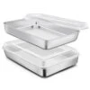 Stainless Steel Baking Pan With Lid, 12⅓ X 9¾ X 2 Inch Rectangle Sheet Cake Pans With Covers Bakeware For Cakes Brownies Casseroles, Non-toxic & Healthy, Heavy Duty & Dishwasher Safe - Set Of 2 2 Stainless Steel Baking Pan With Lid, 12⅓ X 9¾ X 2 Inch Rectangle Sheet Cake Pans With Covers Bakeware For Cakes Brownies Casseroles, Non-toxic & Healthy, Heavy Duty & Dishwasher Safe - Set Of 2 -Wilton Shop 412ZD6R5KvL