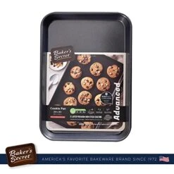 Nonstick Small Size Cookie Sheet 13" X 9", Carbon Steel Small Size Cookie Tray 2 Layers Food-Grade Coating, Non-stick Cookie Sheet, Bakeware Baking Accessories - Advanced Collection -Wilton Shop 412ZXWzi3fL
