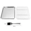 Baking Sheet With Cooling Rack Set - (16” X 12” Pan / 15.2” X 11.2” Rack),Non Toxic & Healthy, Rust Free & Dishwasher Safe - 4 Pieces (2 Pans + 2 Racks) -Wilton Shop 412gjJevGFL