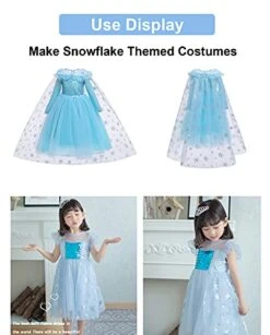 Sheer Fabric, Snowflake Silver Foil Organza Fabric, Snowflake Tablecloth Birthday Party Supplies Party Decorations, Christmas Tree Skirt Christmas Decorations Clearance (59" X 118", Blue) -Wilton Shop 412in8a6qvL