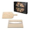 Pizza Stone Set (3 Pieces) - For Grill And Oven - Incl. Rectangular Cordierite Pizza Stone 14.8x11.8", Pizza Cutter, Pizza Peel, Recipe Book -Wilton Shop 412jwP8BFGL