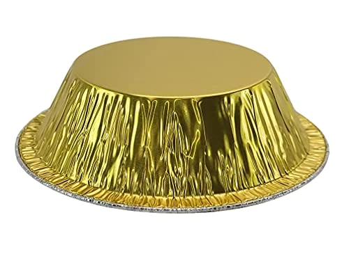 Disposable Colored Aluminum 5" Tart Pan/individual Pot Pie Pan W/Clear Dome Lid #501P (100, Gold) 4 Disposable Colored Aluminum 5" Tart Pan/individual Pot Pie Pan W/Clear Dome Lid #501P (100, Gold) - Image 2