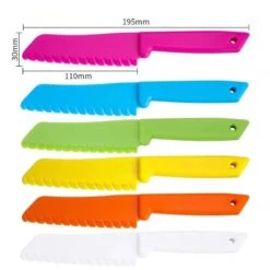 7 Pcs Kids Kitchen Knife, Plastic Serrated Edges Kids Knife Set For Cooking And Cutting Cakes, Fruits And Veggies, Perfectly Safe For Kids Real Cooking (kids Knife Set 7 Pcs) -Wilton Shop 412zIQuRRGL