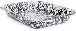 Enamelware Small Open Roaster, 11.5 X 9.25 Inches, Vintage White/Black (Single) 21 Enamelware Small Open Roaster, 11.5 X 9.25 Inches, Vintage White/Black (Single) -Wilton Shop 4131NOEMfBL. AC