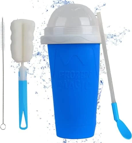 Slushy Cup Slushie Maker Ice Cup Silica Cup Pinch Cup Summer Cooler Smoothies Cup Double Layer Squeeze Cup Slush Maker Cup Home DIY Smoothie Cup For Children And Adult (Green) 7 Slushy Cup Slushie Maker Ice Cup Silica Cup Pinch Cup Summer Cooler Smoothies Cup Double Layer Squeeze Cup Slush Maker Cup Home DIY Smoothie Cup For Children And Adult (Green) - Image 5