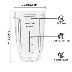 Blender Cups For Ninja Blender, 18OZ Cup With Sip & Seal Lids Compatible With 900w 1000w Nutri Ninja Blender Auto IQ Series (2 Pack) -Wilton Shop 4136hT3456L