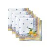 Capri Lemon Double-Bordered Mediterranean Cloth Napkins, 17 Inches By 17 Inches, Set Of 4