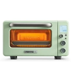 T103 Multifunction Toaster Oven, No Pre-Heat Needed, 11QT 7-in-1 Mini Smart Digital Toaster Oven With Grill Rack And Baking Tray, 1600W (Cozy Greenish)