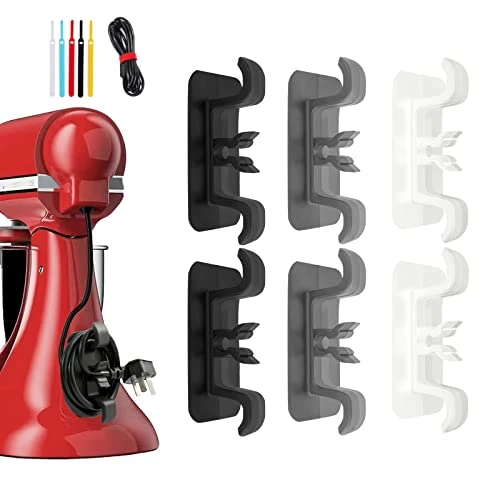 6PCS Cord Organizer For Appliances, Enhanced Design & Stronger Stickiness Cord Holder Cord Wrapper, Kitchen Appliance Cord Winder Stick On Stand Mixer, Coffee Maker, Air Fryer(Free 5PCS Cable Ties) 3 6PCS Cord Organizer For Appliances, Enhanced Design & Stronger Stickiness Cord Holder Cord Wrapper, Kitchen Appliance Cord Winder Stick On Stand Mixer, Coffee Maker, Air Fryer(Free 5PCS Cable Ties)
