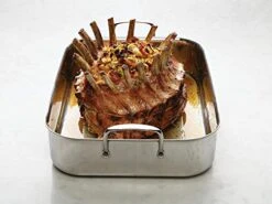 Anolon Triply Clad Stainless Steel Roaster / Roasting Pan With Rack - 17 Inch X 12.5 Inch, Silver -Wilton Shop 413GspWtAsL
