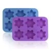 Silicone Snowflake Molds, FineGood 2 Pack Cake Pans Cookie Trays Handmade Soap Making Moulds, Also For Chocolate Pudding Jelly Muffin Cups Kitchen Baking Decoration, 6-Cavity - Blue, Purple -Wilton Shop 413KUW4I4kL