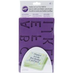 Wilton Silicone Letters And Numbers Fondant And Gum Paste Molds, 4-Piece - Cake Decorating Supplies