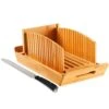 Bamboo Bread Slicer For Homemade Bread, Crumb Catcher, Collapsible And Compact Bread Cutter With 3 Sizes Cutting Guide -Wilton Shop 413NNiQj7oL