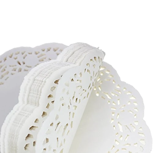 100 Pieces White Lace Round Paper Doilies Cake Packaging Pads Wedding Tableware Decoration (13.5 Inch) 4 100 Pieces White Lace Round Paper Doilies Cake Packaging Pads Wedding Tableware Decoration (13.5 Inch) - Image 2