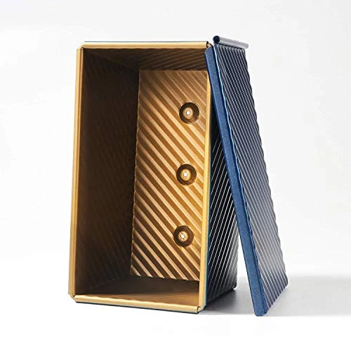 Pullman Loaf Pan With Lid Bread Mold Toast Box With Cover For Baking Non Stick Gold Blue Aluminum Alloy,Bread Tin For Homemade Cakes, Breads And Meatloaf… (Blue) 4 Pullman Loaf Pan With Lid Bread Mold Toast Box With Cover For Baking Non Stick Gold Blue Aluminum Alloy,Bread Tin For Homemade Cakes, Breads And Meatloaf… (Blue) - Image 2