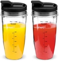 2 Pack 24 OZ Replacement Blender Cups With Lid For Ninja Auto IQ BL480 BL482 BL642 NN102 BL682 BL450 BL2013 -Wilton Shop 413emLoDVbL. AC