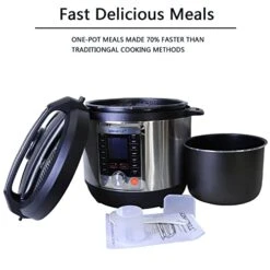 12-in-1 Electric Pressure Cooker, Slow Cooker, Rice Cooker, Steamer, Sauté, Yogurt Maker & Warmer, One-Touch Programs,Support DIY,Stainless Steel/Black. (8 Quart) -Wilton Shop 4140J1fzq8L