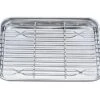 Toaster Oven Pan Tray With Cooling Rack, Stainless Steel Toaster Ovenware Broiler Pan, Compact 8''x10''x1'', Healthy & Non Toxic, Rust Free & Easy Clean - Dishwasher Safe -Wilton Shop 4143ZemzD0L
