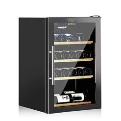 ATAAY Wine Cooler Refrigerators 34 Bottle Fast Cooling Low Noise And No Fog Wine Fridge With Compressor Stainless Steel Digital Temperature Control Screen Built-in Or Freestanding