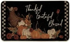 Artoid Mode Buffalo Plaid Pumpkin Turkey Thanksgiving Decorative Kitchen Mats Set Of 2, Fall Home Low-Profile Floor Kitchen Rugs-17x29 And 17x47 Inch -Wilton Shop 4148 K6mPNL. AC