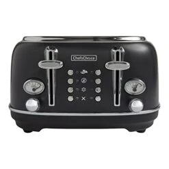 Toaster 4 Slice Gourmezza Stainless Steel With 5 Functions And 6 Shade Settings, 1500-Watts, Black -Wilton Shop 4149OKyMrwL