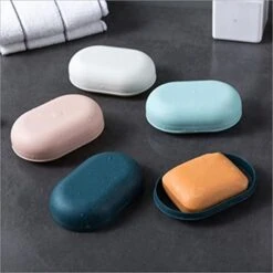Drainage Soap Box Travel Portable Soap Box Bathroom Soap Dishes Case Easy To Carry Home Shower Outdoor Hiking Camping Soap Holder Container (Color : Dark Blue) -Wilton Shop 414ALbBMZ4L