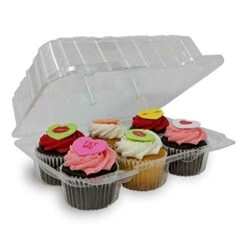 LBH6656 - 6 Count Deep Clear Hinged Cupcake/Muffin Container - 350 Per Case