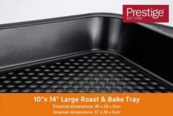 Prestige - Aerolift - Large Oven Tray - Non Stick - Cushion Base - Fridge Freezer And Dishwasher Safe - Carbon Steel - 44.5 X 29 X 5 Cm/10 X 14 Inch -Wilton Shop 414Lmq00eeL