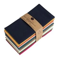 ATURALCRAFT Cloth Napkins Classic Cotton Set Of 12 Linen Blend Solid Color Dinner Napkins, Assorted Multi Pack -Soft And Comfortable Reusable Fabric - For Home Use Multicolor 18inch