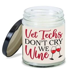 Vet Tech Candle Vet Techs Don't Cry We Wine Thank You Gift For Vet Tech Coworker Women Men, Birthday Christmas Gift For Vet Tech, Veterinary Technician Week Gift For Vet Tech Home Decor