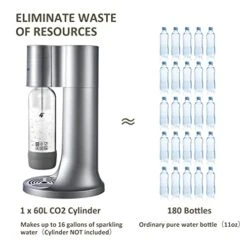 4° Sparkling Water Maker, Soda Maker Machine For Home Or Office, With 3×1.0L BPA-free Sparkling Water Bottle, Compatible With Any Screw-in 60L CO2 Carbonator(NOT Included)(Silver) 12 4° Sparkling Water Maker, Soda Maker Machine For Home Or Office, With 3×1.0L BPA-free Sparkling Water Bottle, Compatible With Any Screw-in 60L CO2 Carbonator(NOT Included)(Silver) -Wilton Shop 414TIPRFHAL