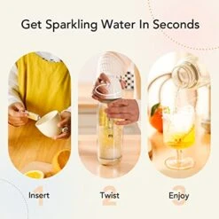 Sparkling Water Maker -Portable Soda Maker Machine For Home, 450ml Compact Size With 20 Mini Cylinders Included, Seltzer Water Maker No Electricity, Double Layer PET Bottle, BPA Free, Double Pressure Relief Valves, Silver -Wilton Shop 414f4hNJiCL 1