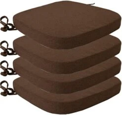 Kitchen Chair Cushions With Ties - High Density Sponge Seat Cushion And Dining Room Chair Pad 17 X 16.5 Inches Non Slip Rubber Back Seat Cover Machine Washable - Beige -Wilton Shop 414hb8703gL. AC