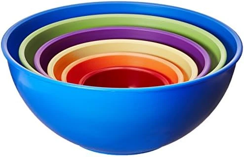 Gourmet Home Products Nested Polypropylene Mixing Bowl Set, 6 Piece ,Red 11 Gourmet Home Products Nested Polypropylene Mixing Bowl Set, 6 Piece ,Red - Image 9