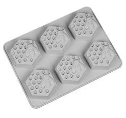 6 Holes Bee Honeycomb Pattern Silicone Fondant Soap Molds, DIY Bakeware Pan Cake Moulds Sweet Cupcake Chocolate Making Mold Handmade Fondant Cake Decorating Tool Baking Mould 10 6 Holes Bee Honeycomb Pattern Silicone Fondant Soap Molds, DIY Bakeware Pan Cake Moulds Sweet Cupcake Chocolate Making Mold Handmade Fondant Cake Decorating Tool Baking Mould -Wilton Shop 414uBckodGL