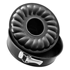 10-inch Non-Stick Carbon Steel Springform Pan With 2 Bases, Standard And Bund