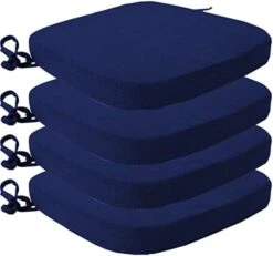 Kitchen Chair Cushions With Ties - High Density Sponge Seat Cushion And Dining Room Chair Pad 17 X 16.5 Inches Non Slip Rubber Back Seat Cover Machine Washable - Beige -Wilton Shop 415AhRmyosL. AC