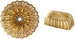 Nordic Ware Cut Crystal Cast Bundt Pan, 10 Cup Capacity, Gold & Jubilee Cast Loaf Pan, 6 Cup Capacity, Gold -Wilton Shop 415GwWrZckL. AC