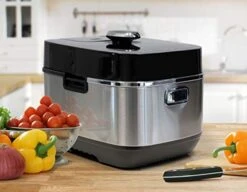 Healthy Cuisine 6 QT (5.7 Liter) Electric Induction Heating Digital Pressure Cooker Large Cooking Basket LED Screen With Touch Selection Menu - - Premium Quality -Wilton Shop 415HG2SV0LL