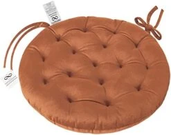 Collection 16 Inch Round Tufted Plush Chair Pad/Cushion For Kitchen Bar Stool Dining Room Durable Reversible With Tie Backs (Wine, 4) -Wilton Shop 415Qc fGHhL. AC
