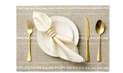 Placemats Set Of 6 Dining Table Kitchen Indoor And Outdoor Place Mats Washable Pure Color Braided, 13x18 Inch,Khaki