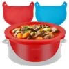 2 Pack Silicone Slow Cooker Liners Fits For 7-8 QT Crockpot, Reusable Silicone Slow Cooker Liners, Safe Silicone Crockpot Liners (Blue 1pc + Red 1pc) -Wilton Shop 415iGPEfJeL
